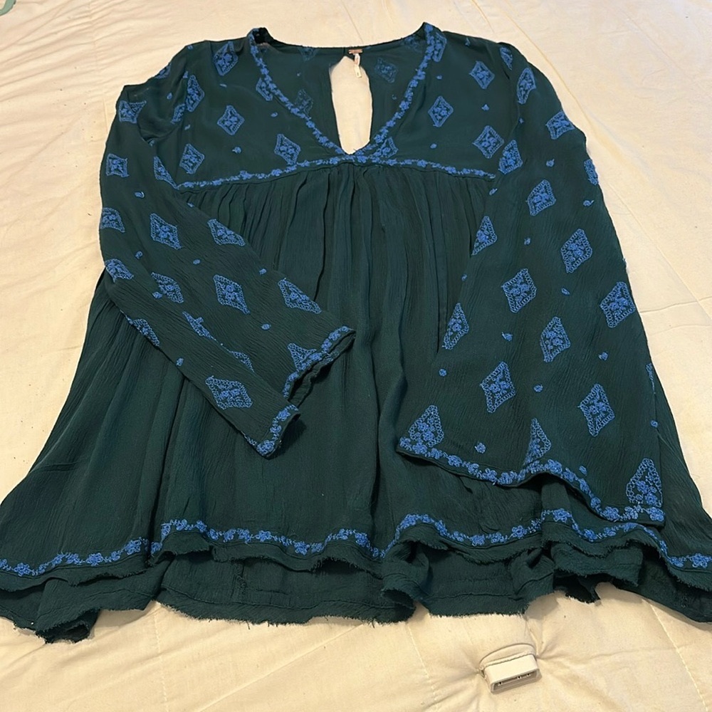 Cute Free People Embroidered Tunic S